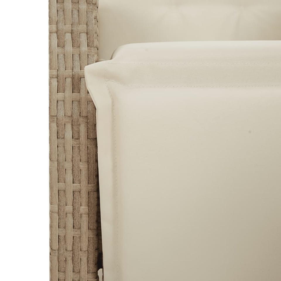 Set bistro cu perne, 3 piese, bej, poliratan - 4 | YEO