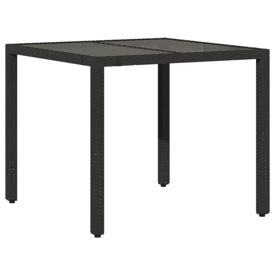 Set bistro cu perne, 3 piese, negru, poliratan - 3 | YEO
