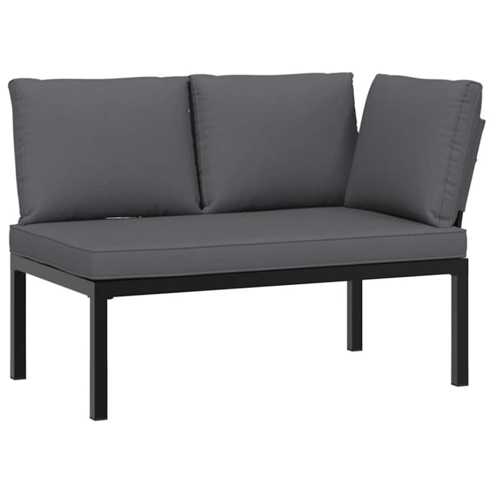 Set canapea de grădină, 2 piese, cu perne, negru, aluminiu - 2 | YEO