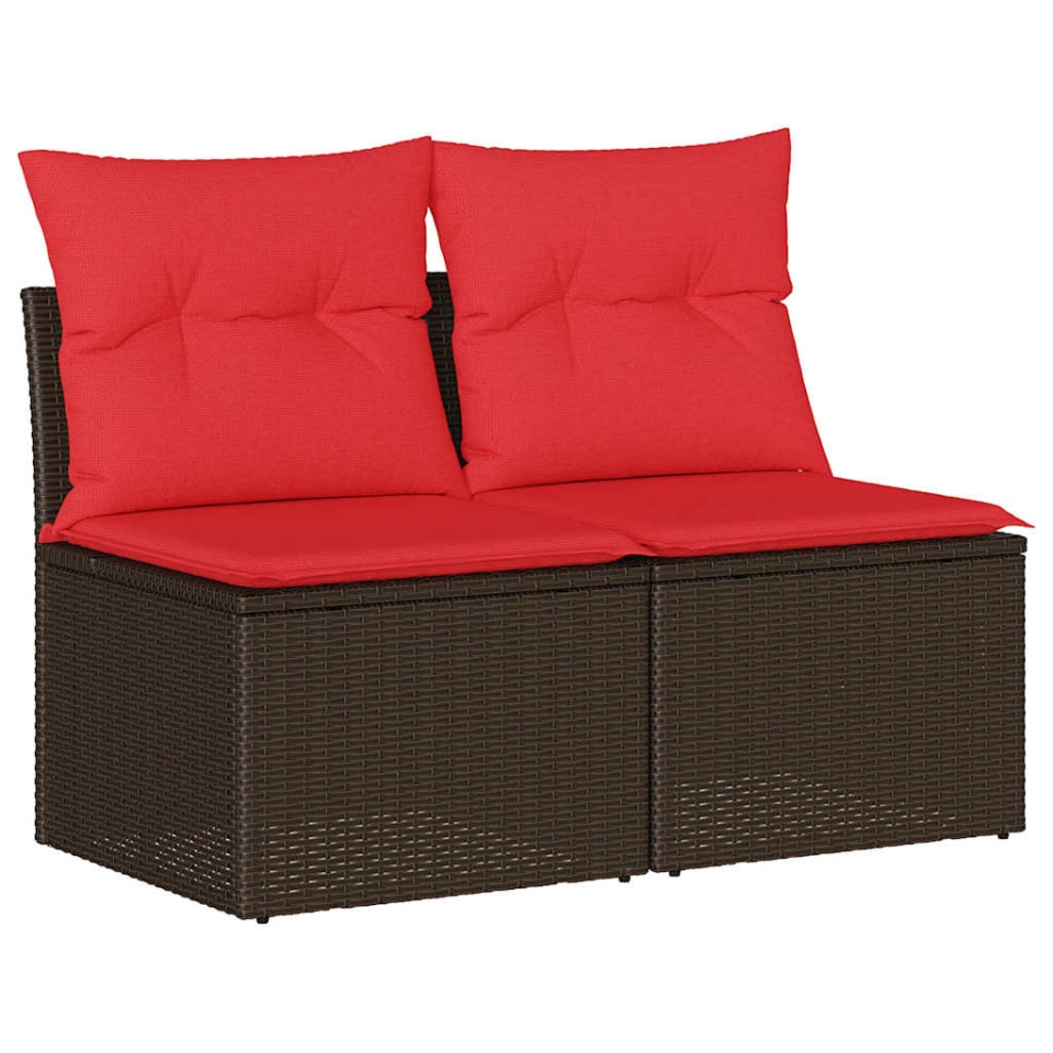 Set canapele de grădină, 2 piese, cu perne, maro poliratan maro - 1 | YEO