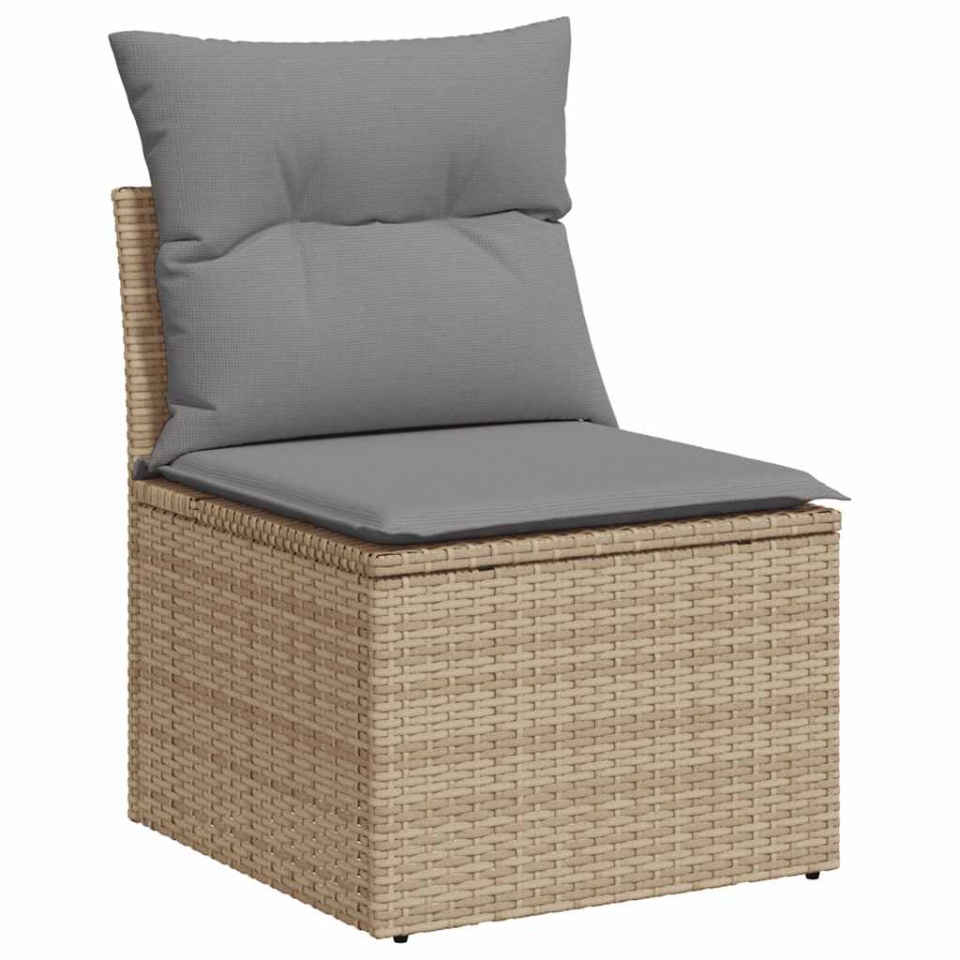 Set canapele de grădină cu perne, 10 piese, bej, poliratan - 2 | YEO