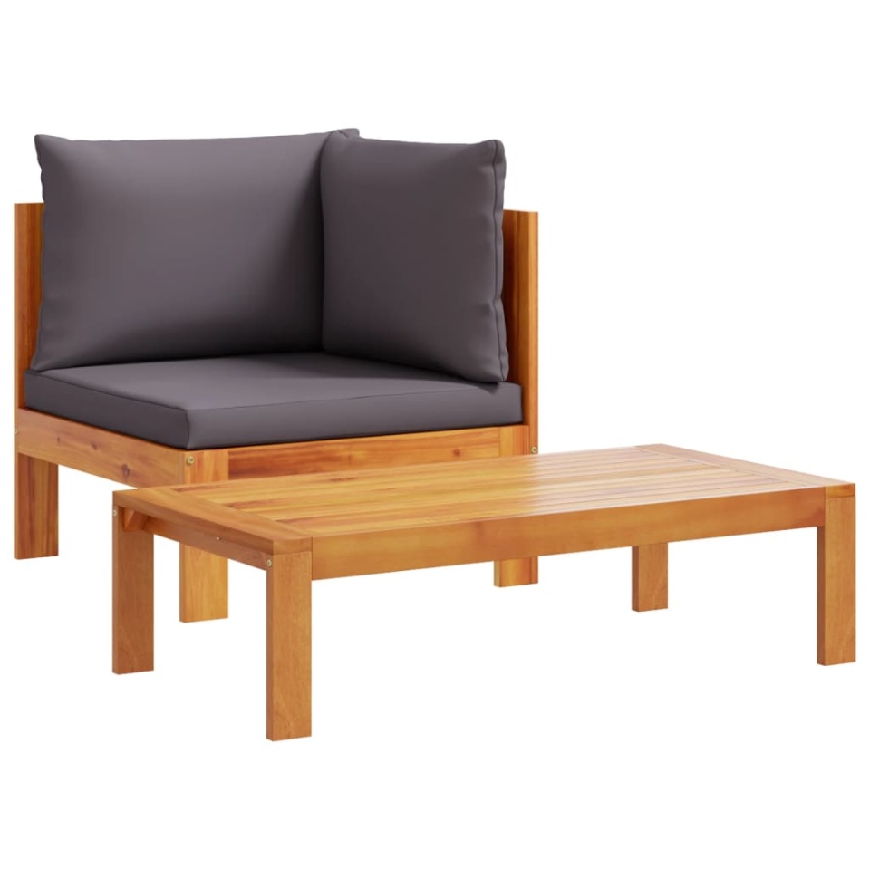 Set canapele de grădină cu perne, 4 piese, lemn masiv de acacia - 2 | YEO