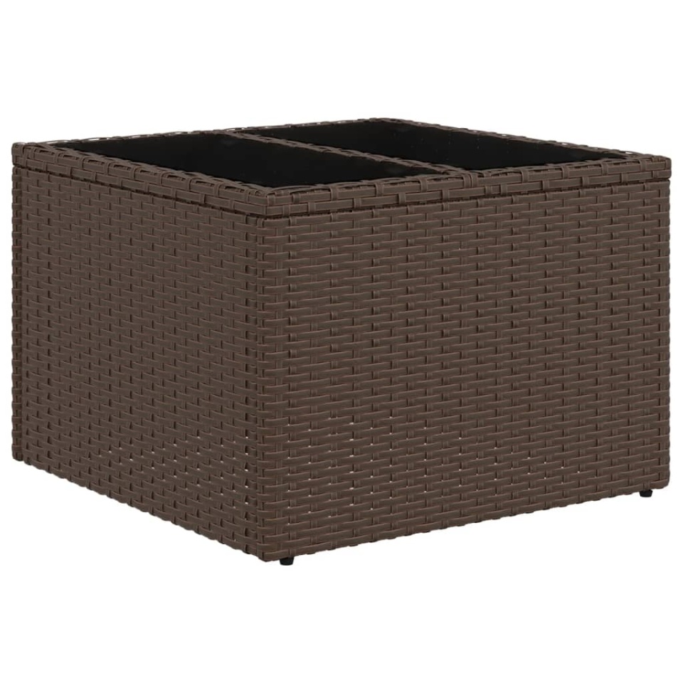Set canapele de grădină cu perne, 9 piese, maro, poliratan - 3 | YEO