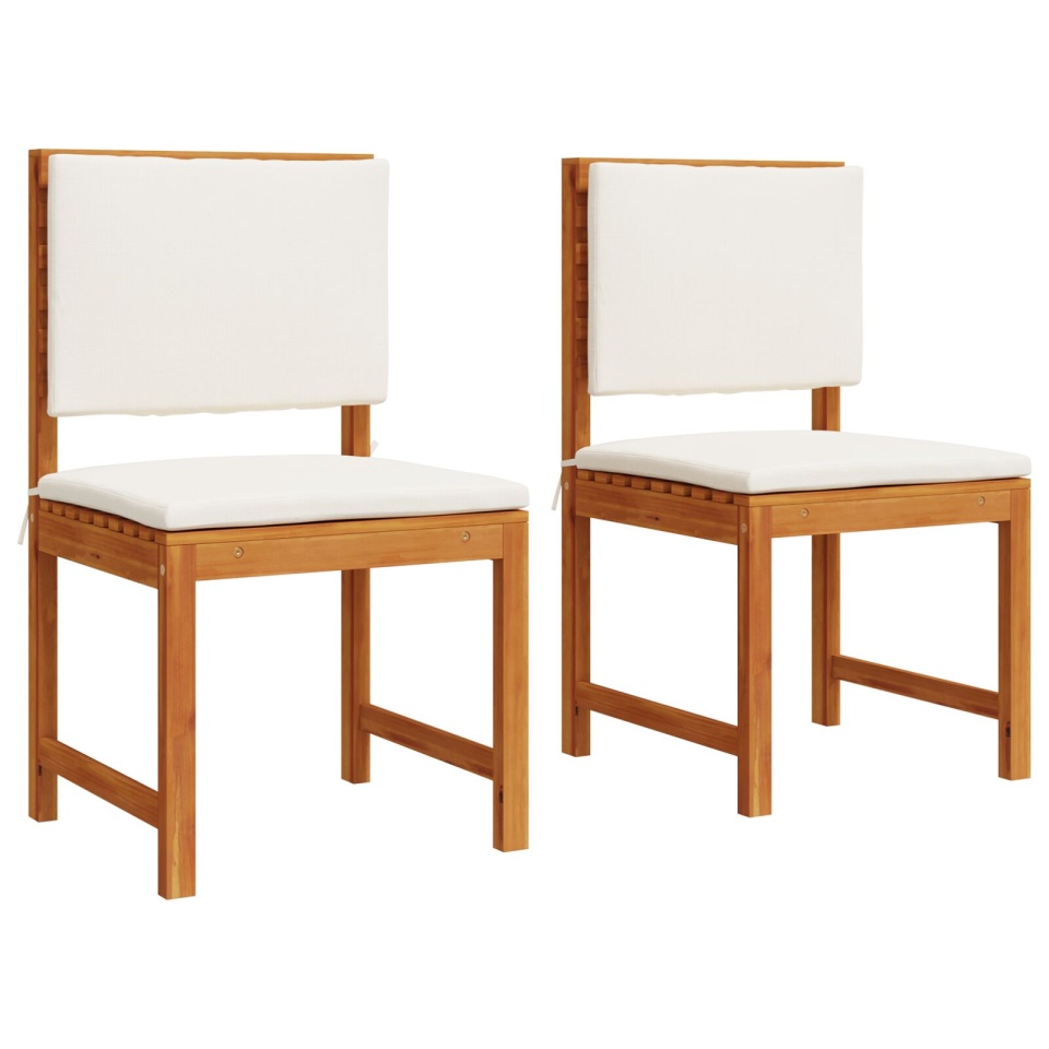 Set de 2 scaune de grădină fără brațe, cu perne, din lemn solid de acacia, marca - 1 | YEO