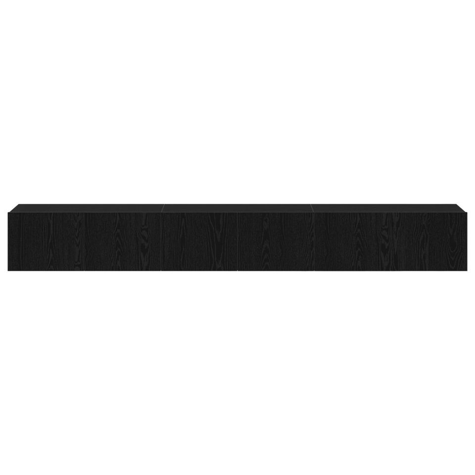 Set de cabinet TV 3 piese negru din lemn ingineresc - 3 | YEO