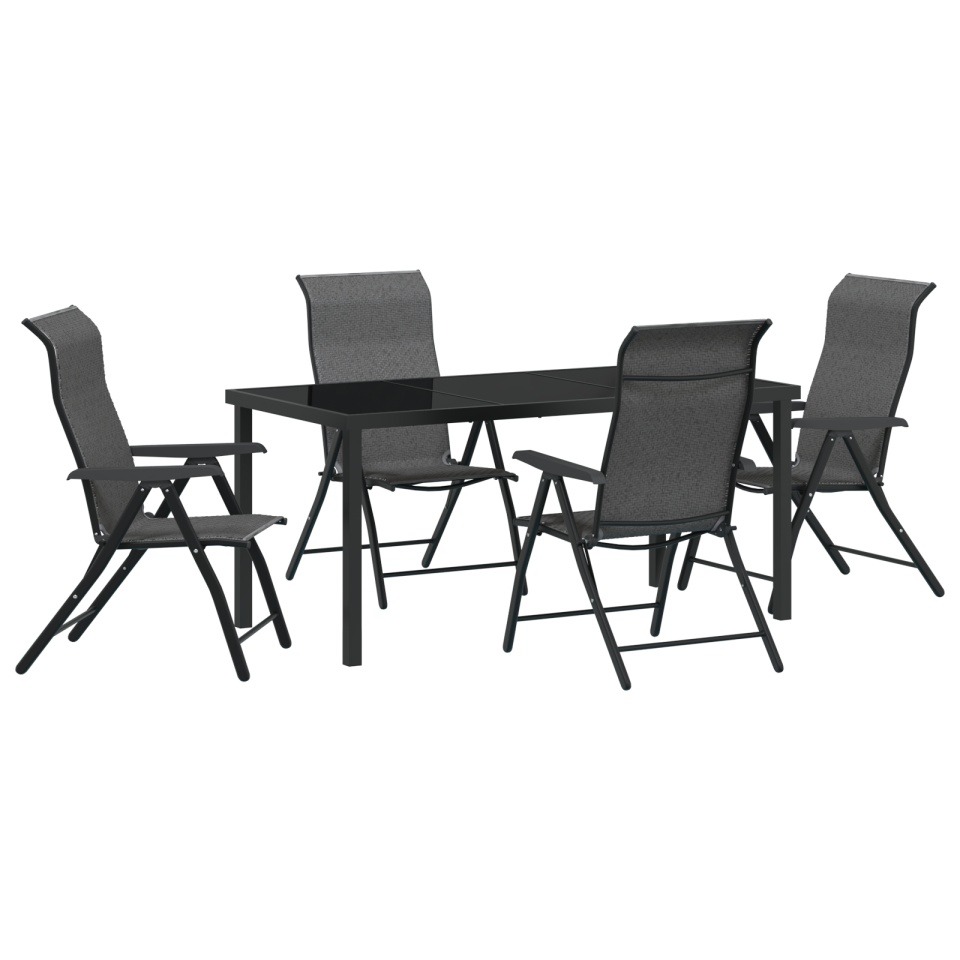 Set de dineu pentru grădină 5 piese gri din poliratan - 1 | YEO