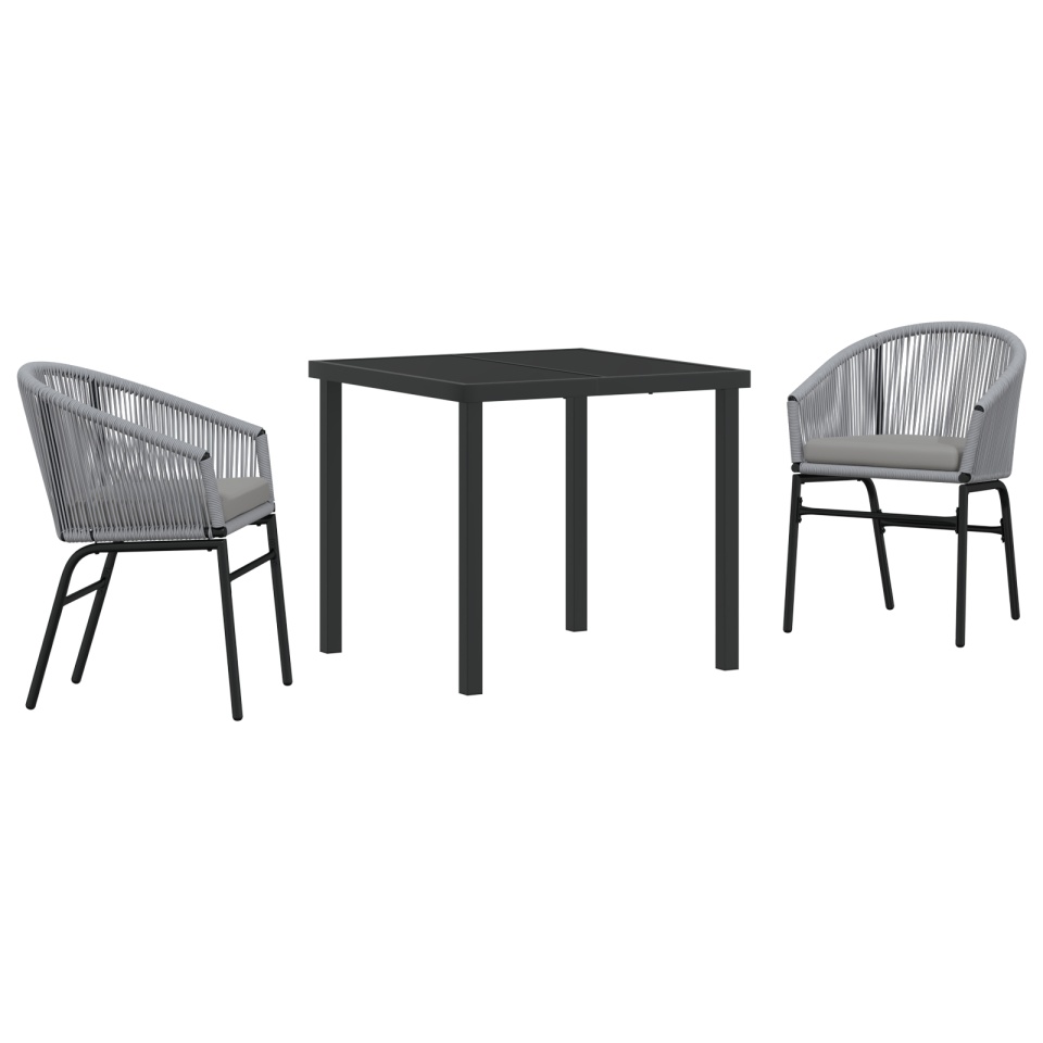 Set de Dining 3 Piese Gri Poliratan - 1 | YEO