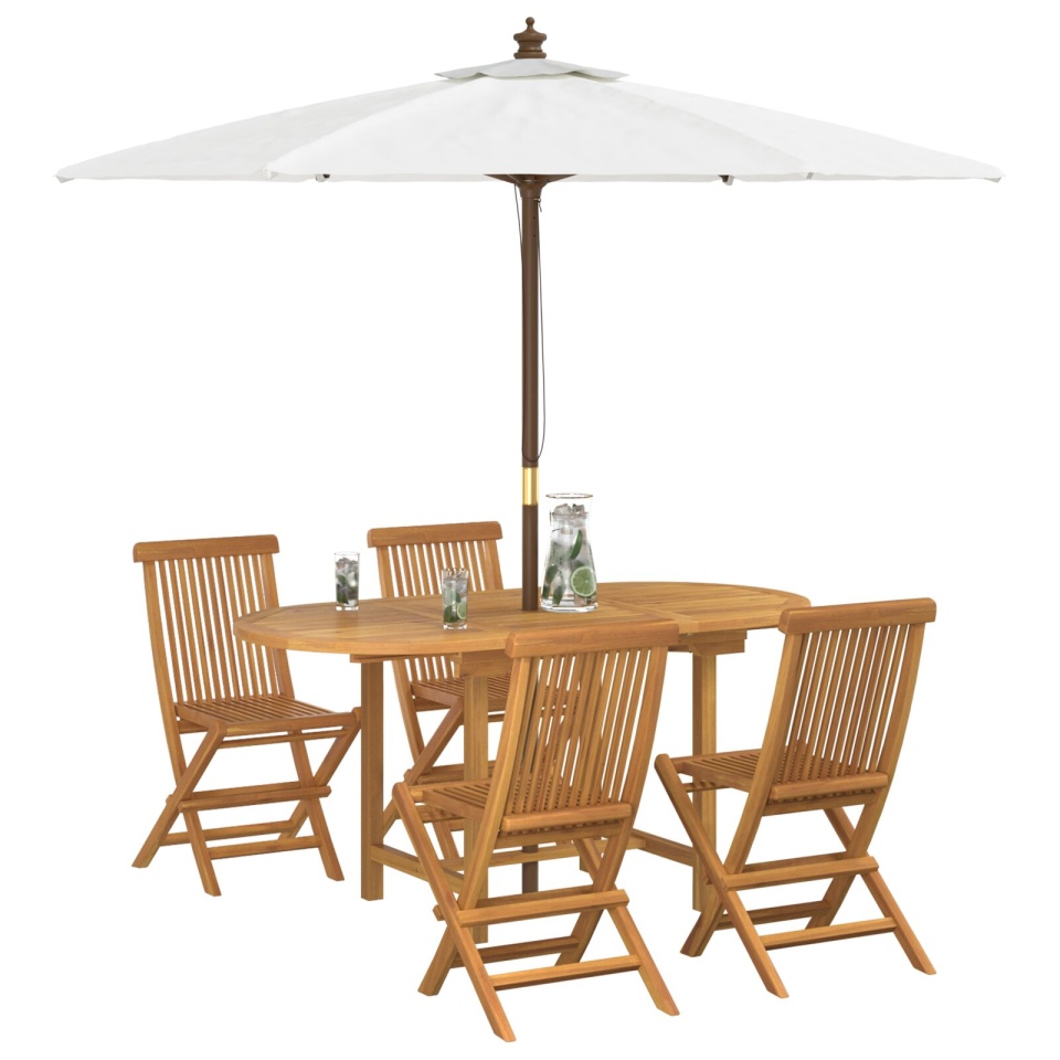 Set de dining pentru grădină , 5 piese, din lemn masiv de tec - 2 | YEO