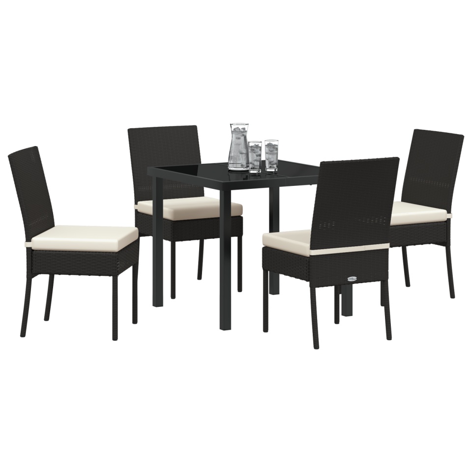 Set de Dining pentru Grădină 5 Piese Negru Poliratan - 2 | YEO
