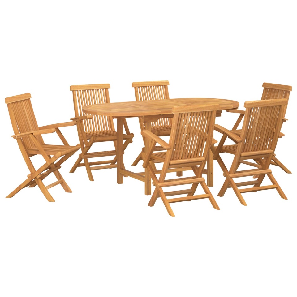 Set de dining pentru grădină 7 piese din lemn masiv de tec - 1 | YEO