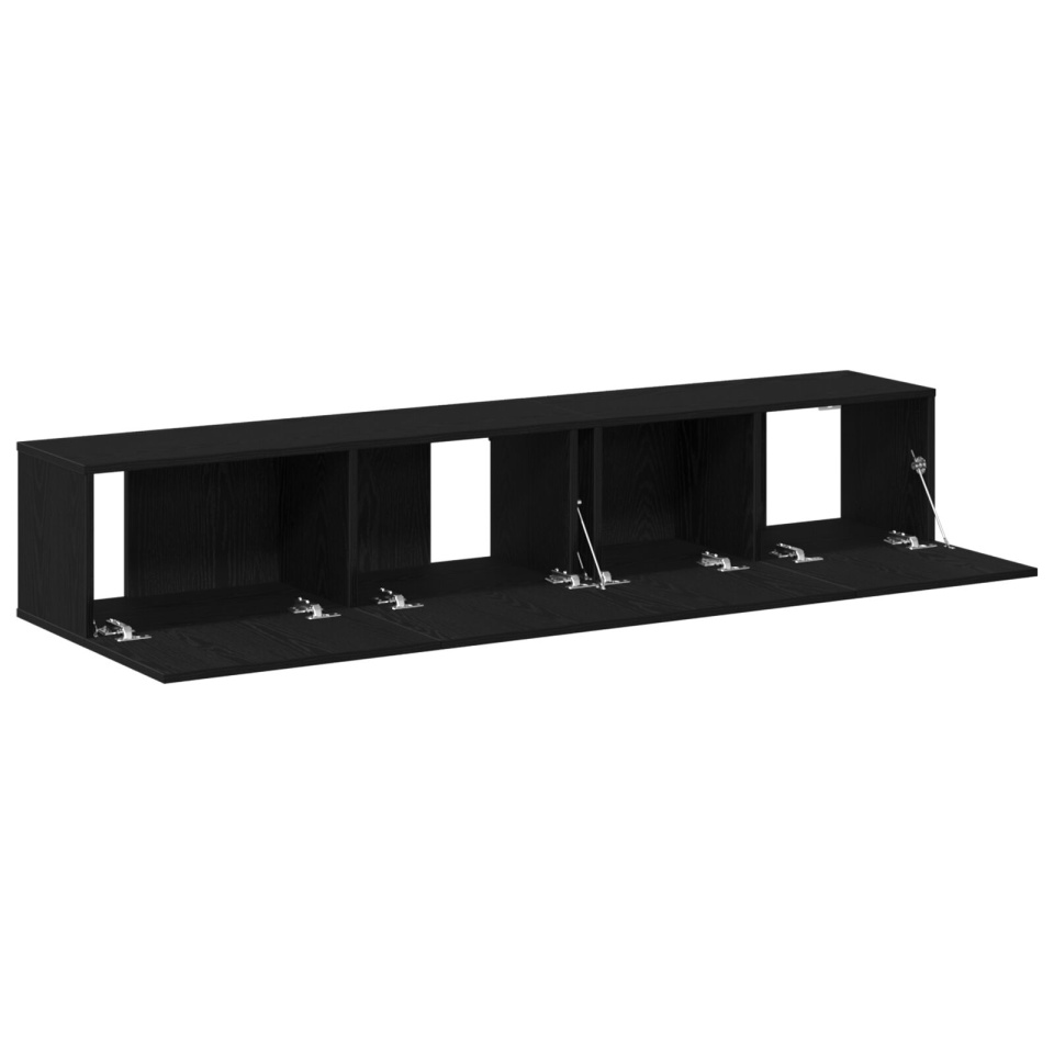 Set de dulap TV 2 piese Negru din lemn laminat - 3 | YEO