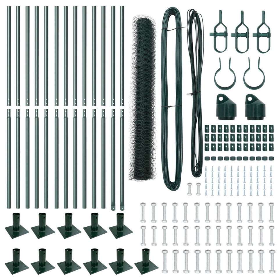Set de Gard 2 buc Verde pădure Oțel 25 x 1 m Durabil - 3 | YEO