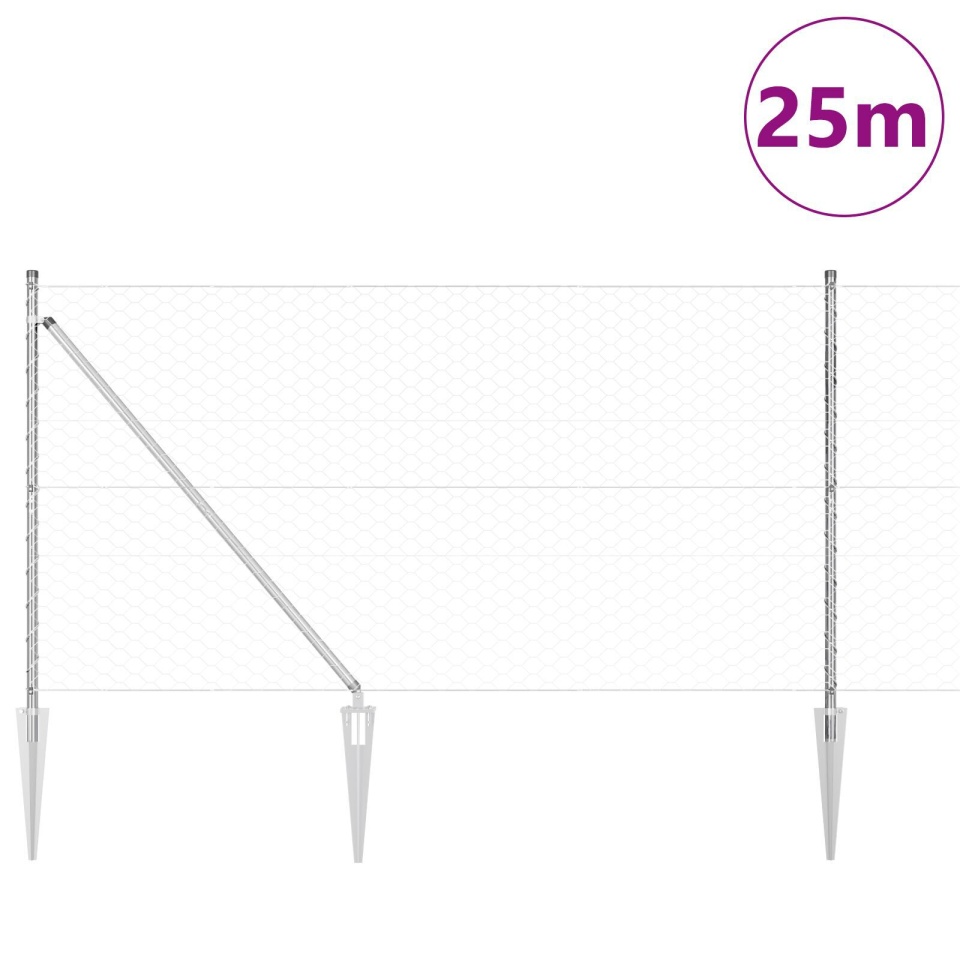 Set de Gard Set de 2 Oțel Galvanizat 25 x 1.2 m Durabil - 2 | YEO