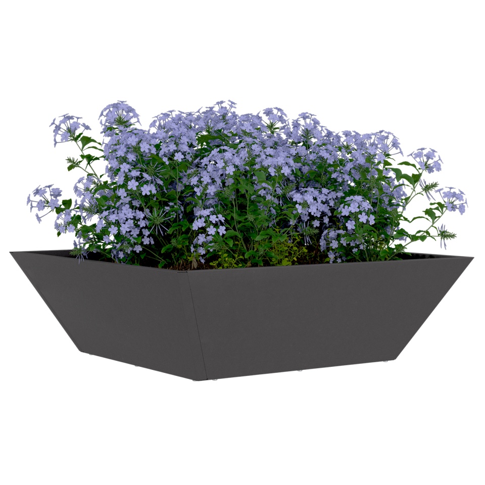 Set de Ghivece din Plastic Negru 50 x 50 x 15 cm - 2 | YEO