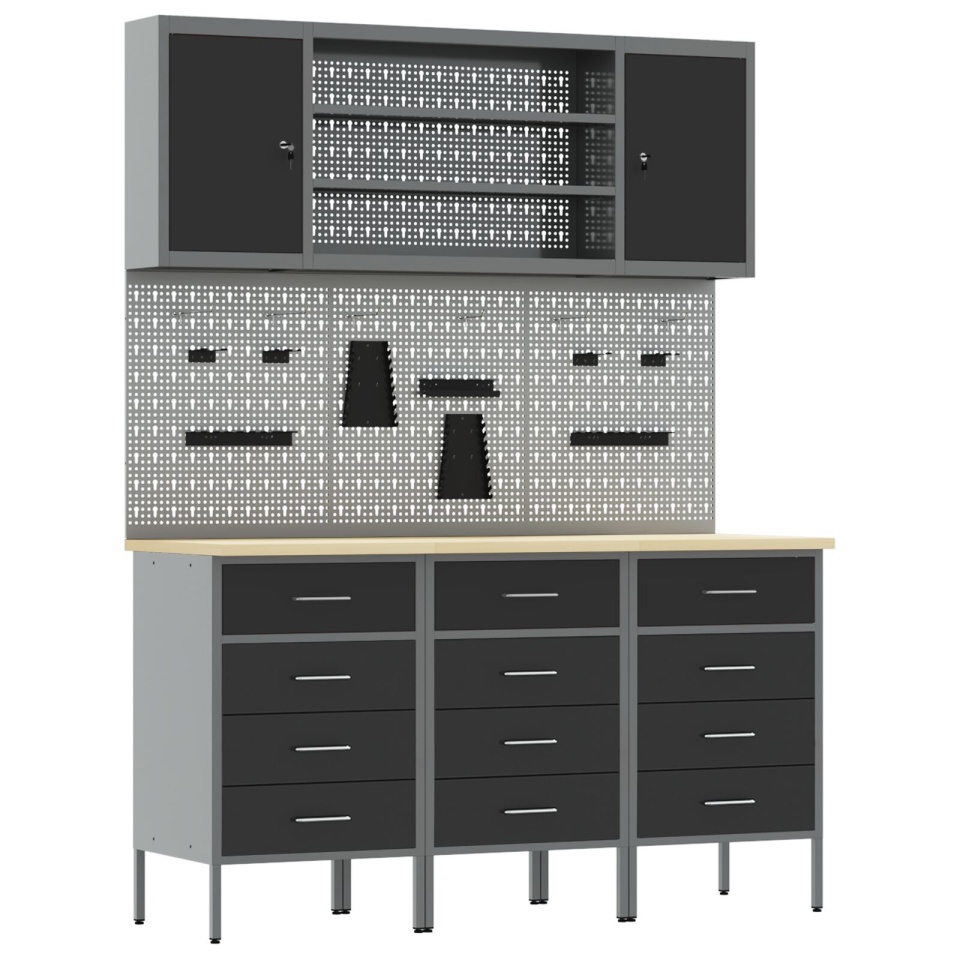 Set de lucru 7 piese din oțel negru - 1 | YEO