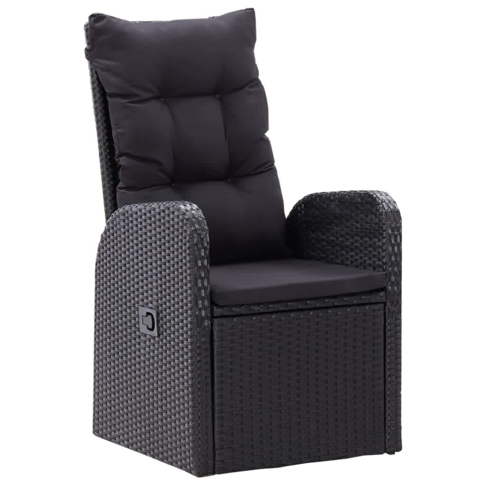Set de masă pentru grădină, 7 piese, cu perne, negru - 3 | YEO
