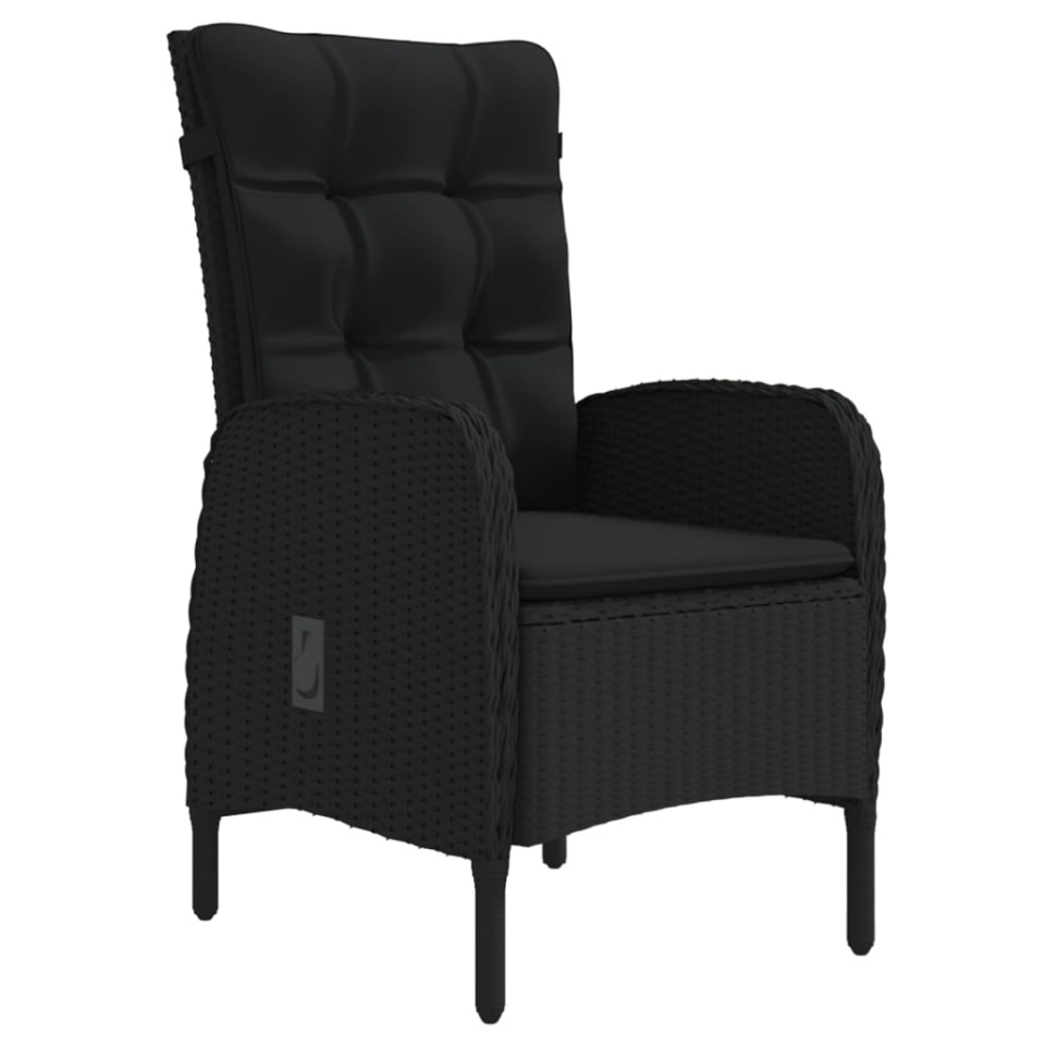 Set de masă pentru grădină, 7 piese, cu perne, negru - 2 | YEO