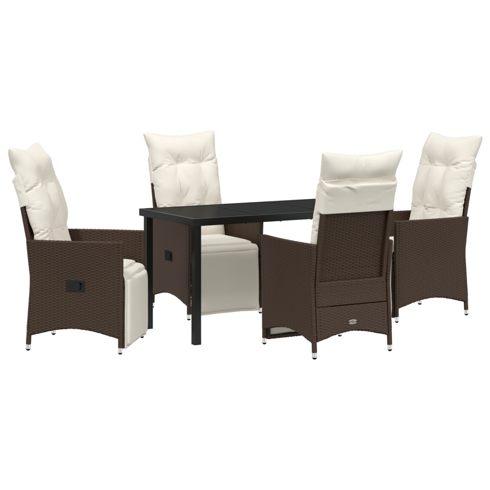 Set de mobilier de grădină 5 piese cu perne Maro Poliratan - 1 | YEO