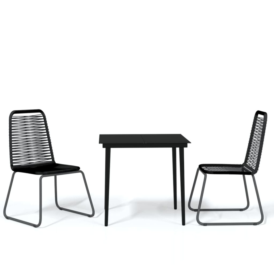Set de mobilier pentru grădină, 3 piese, negru - 1 | YEO