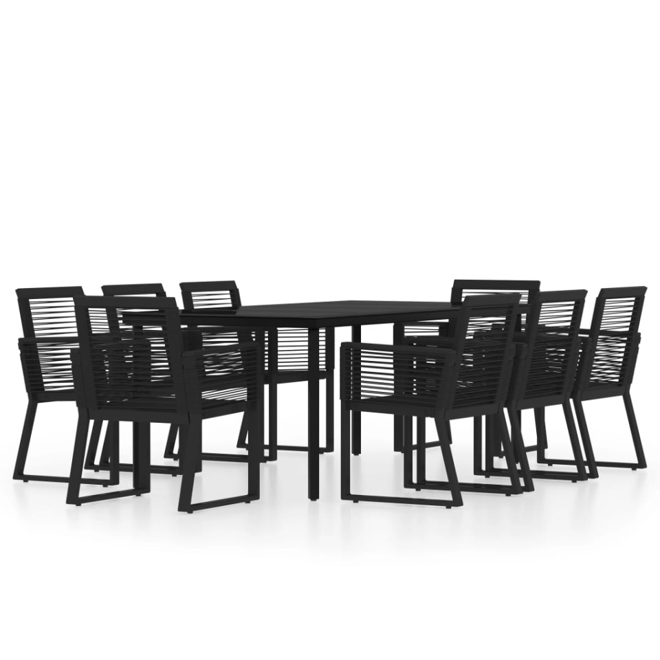 Set de mobilier pentru grădină, 9 piese, negru - 1 | YEO