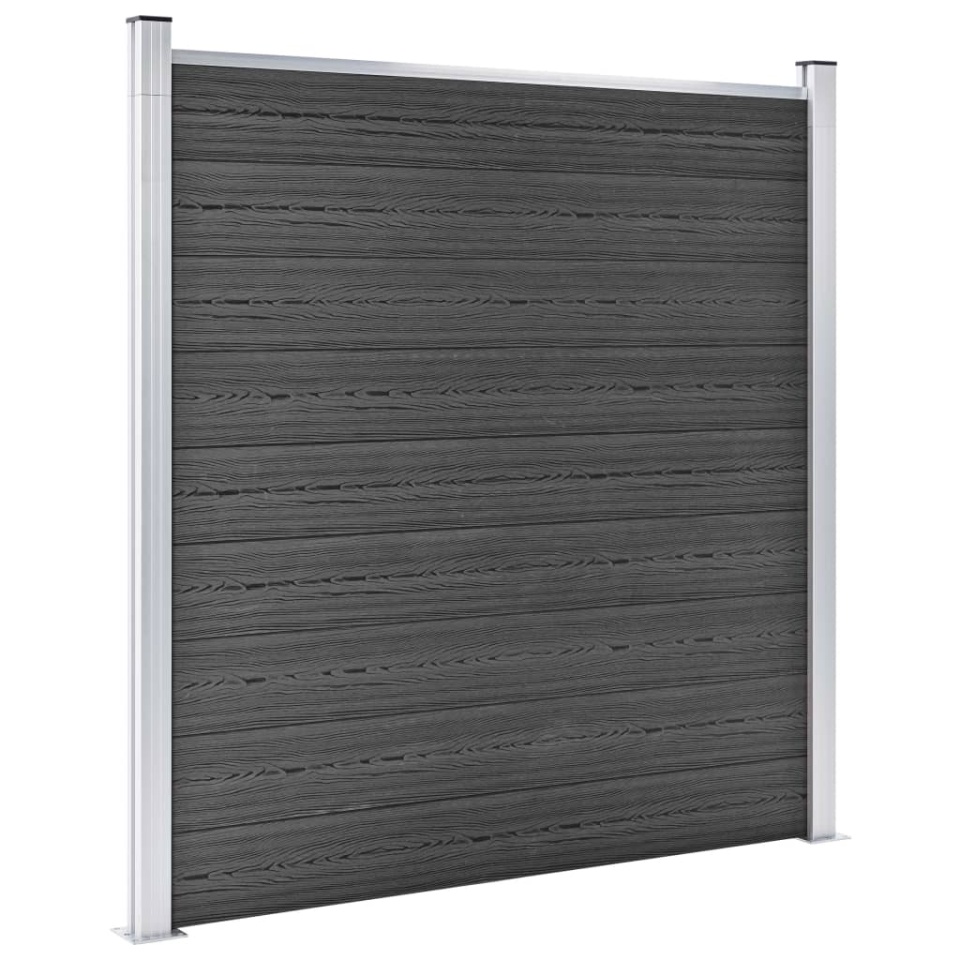 Set de panouri de gard ,WPC , 872x186 cm, negru - 2 | YEO
