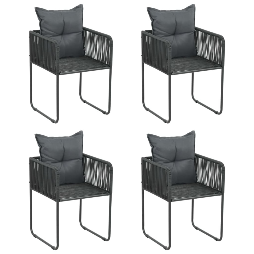 Set de servit masa pentru grădină, 5 piese, negru - 3 | YEO
