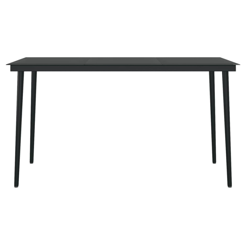 Set de servit masa pentru grădină, 7 piese, negru - 4 | YEO