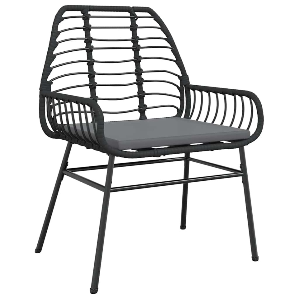 Set de sufragerie de grădină 5 piese neagră Sticlă Poly Rattan - 3 | YEO
