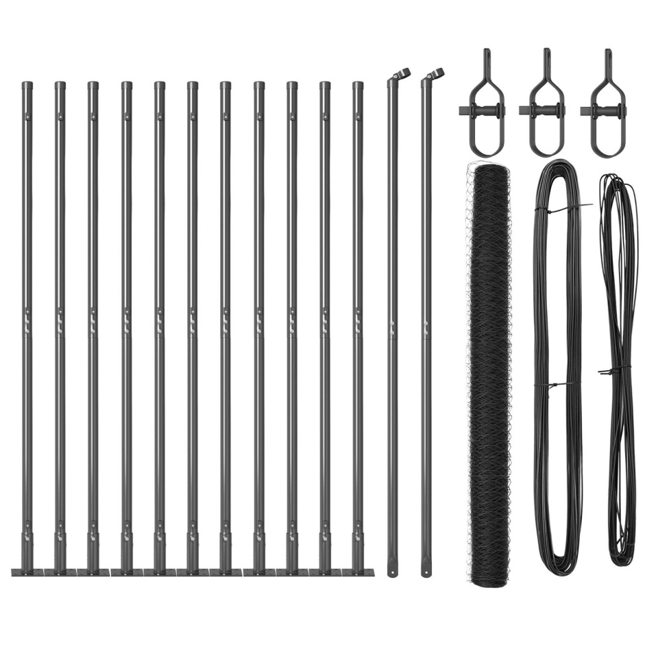 Set Gard 2 Piese Gri Oțel 25 x 1.5 m Durabil Gard Extern - 1 | YEO