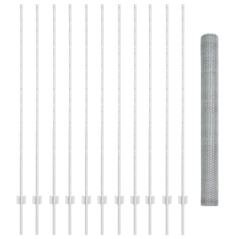 Set Gard Set de 2 Oțel galvanizat Gard de 25 x 1.5 m Durabil - 1 | YEO