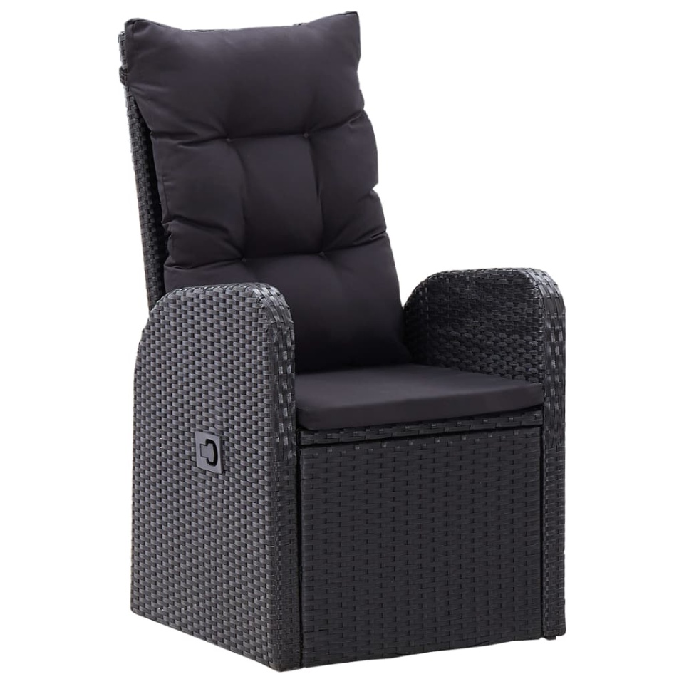 Set masă pentru grădină, 5 piese, cu perne, negru - 3 | YEO