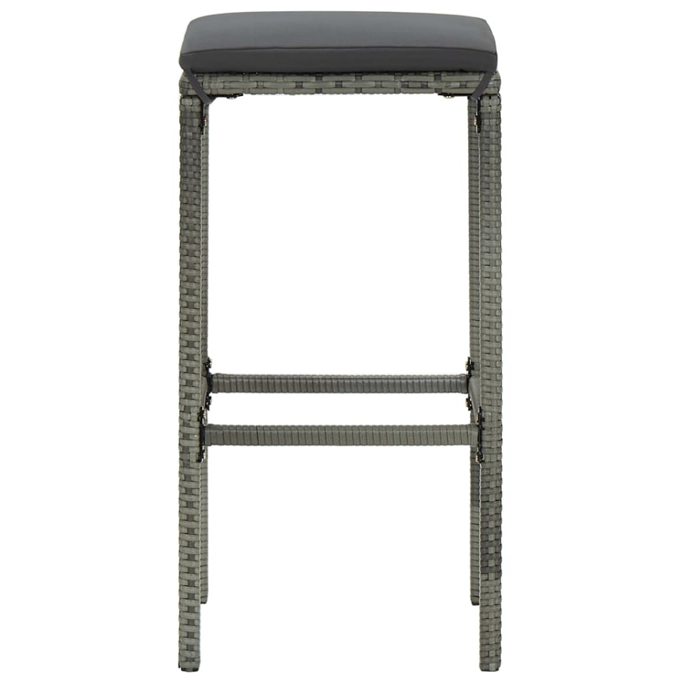 Set mobilier bar de grădină cu perne, 3 piese, gri - 3 | YEO
