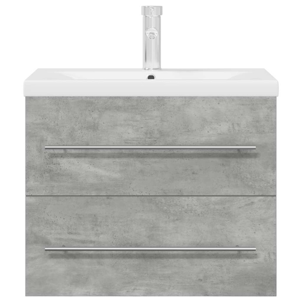 Set mobilier de baie, 2 piese, gri beton, lemn compozit - 3 | YEO