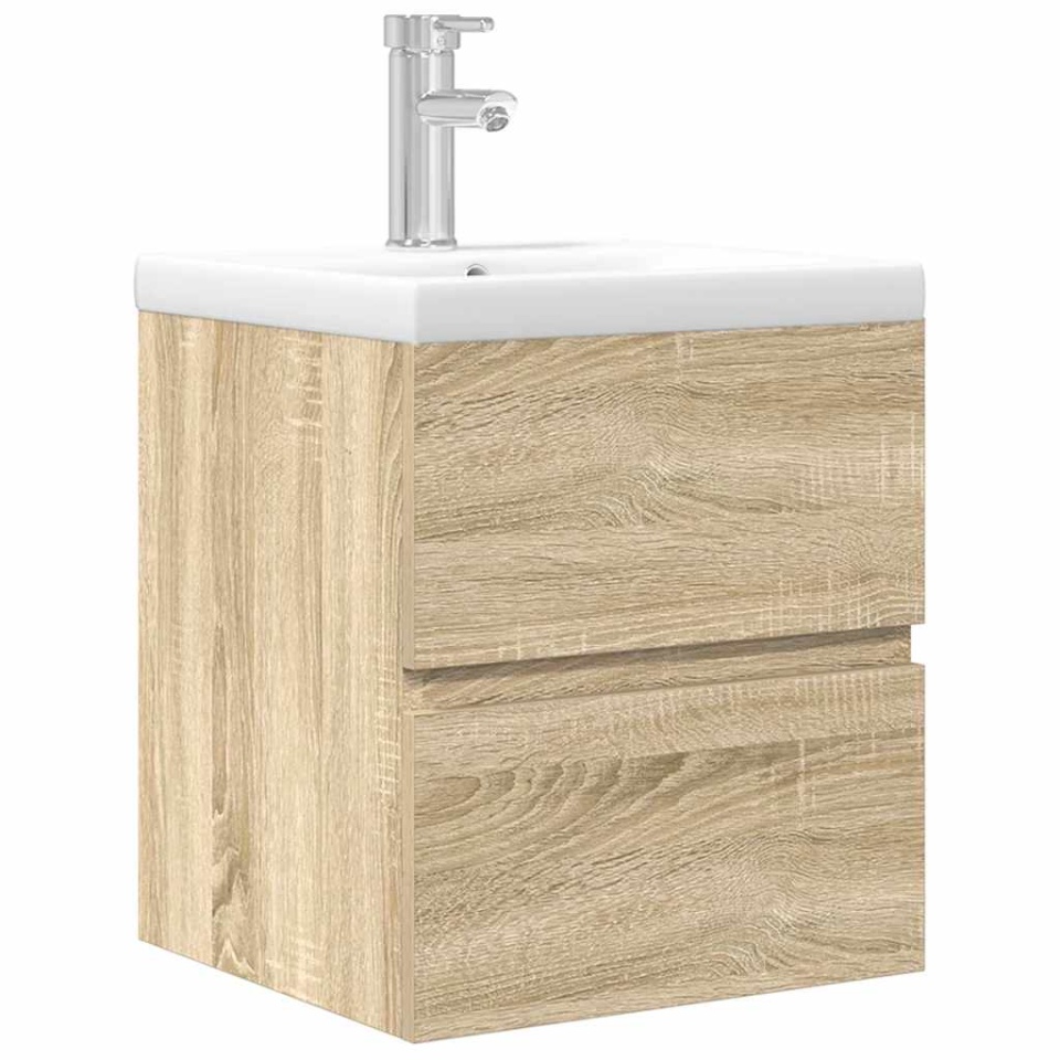 Set mobilier de baie, 2 piese, stejar sonoma, lemn prelucrat - 1 | YEO