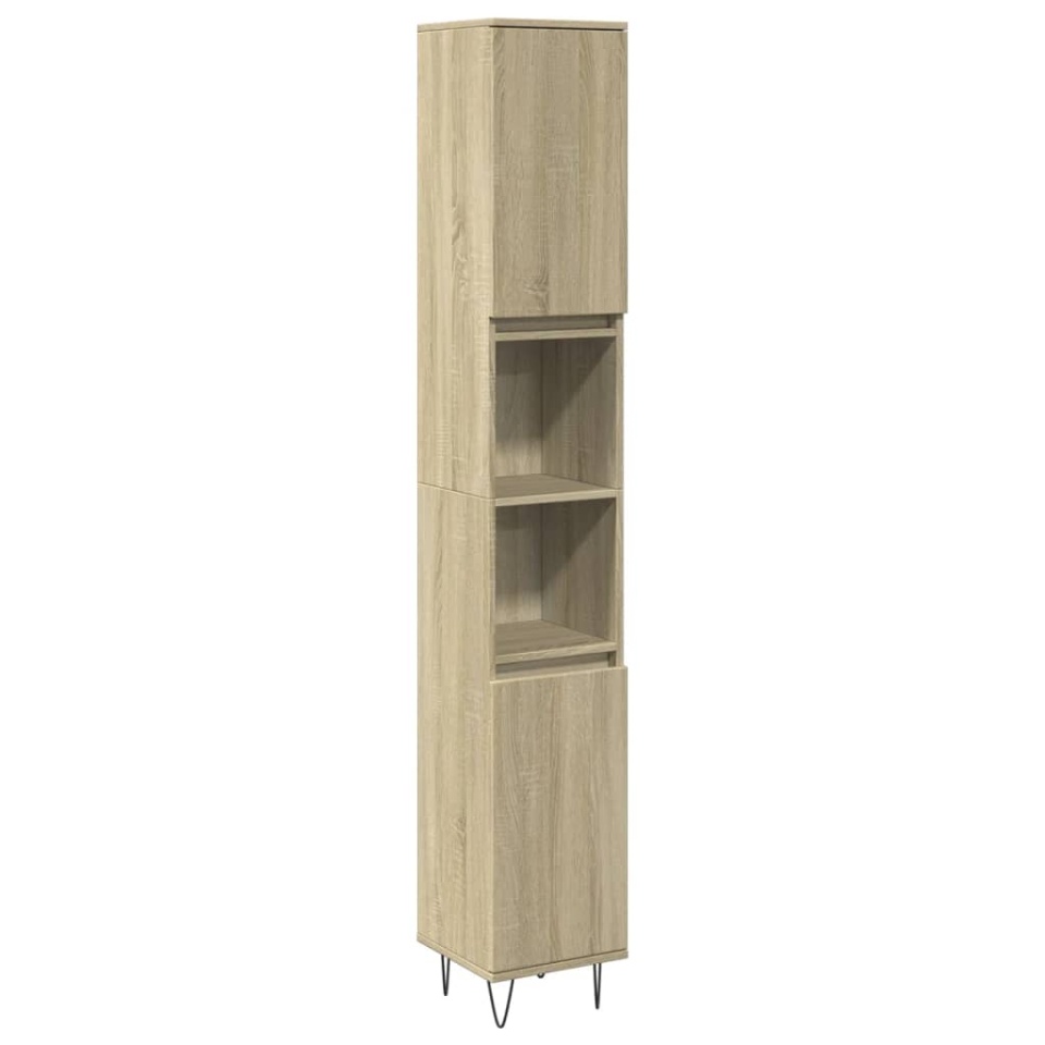 Set mobilier de baie, 3 piese, stejar sonoma, lemn prelucrat - 3 | YEO