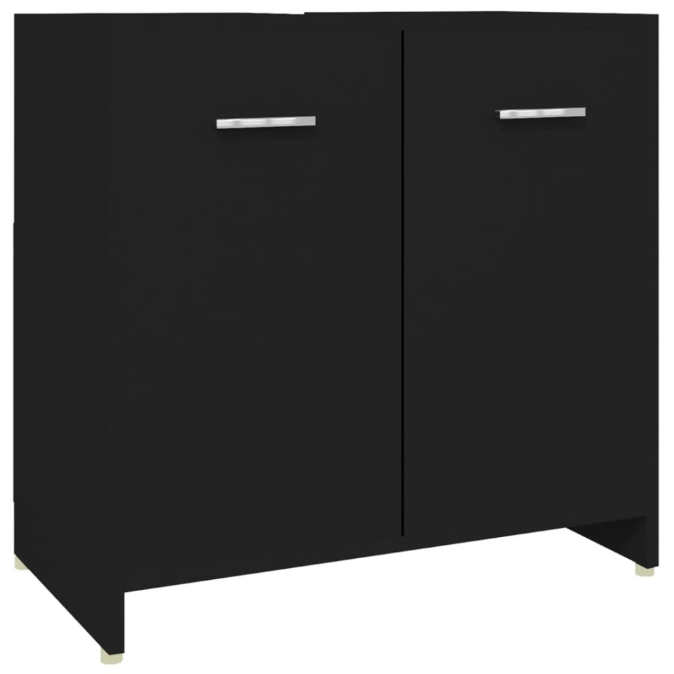 Set mobilier de baie, 4 piese, negru - 3 | YEO