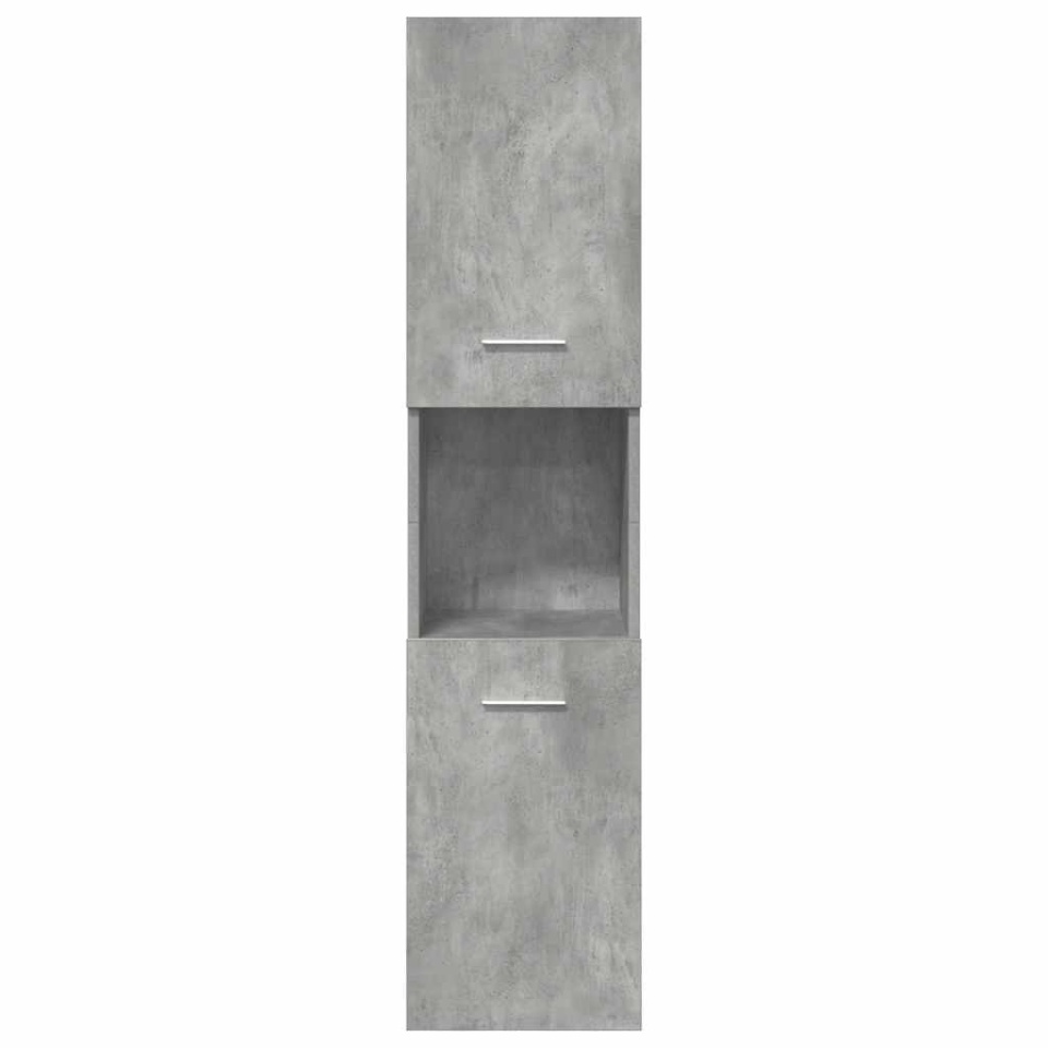 Set mobilier de baie, 5 piese, gri beton, lemn prelucrat - 3 | YEO
