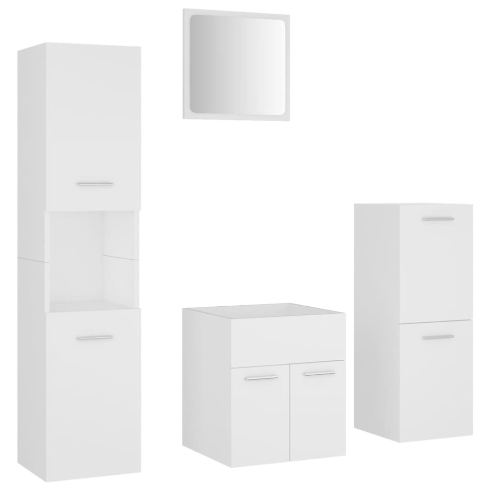 Set mobilier de baie, alb, lemn prelucrat - 1 | YEO