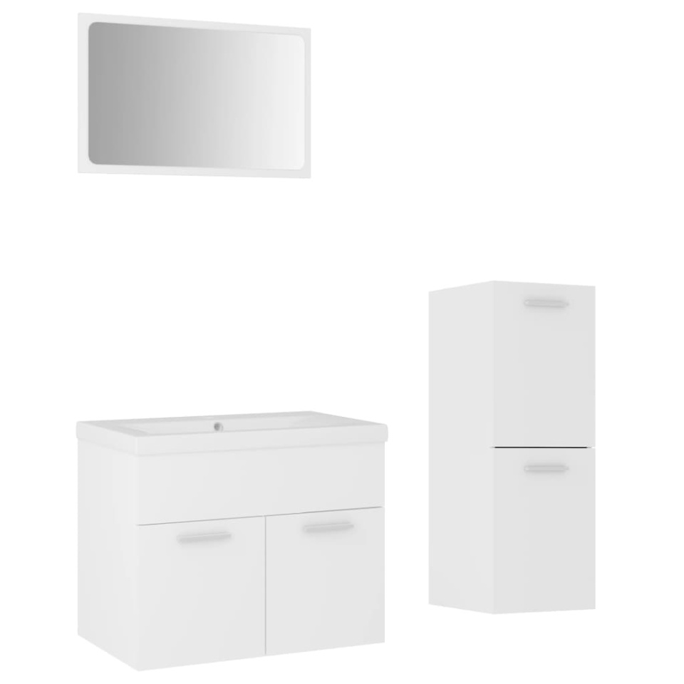 Set mobilier de baie, alb, lemn prelucrat - 1 | YEO