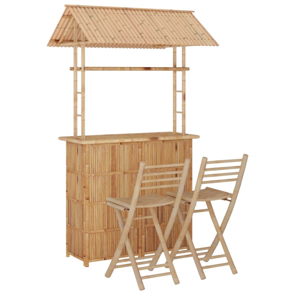 Set mobilier de bar, 3 piese, bambus - 1 | YEO