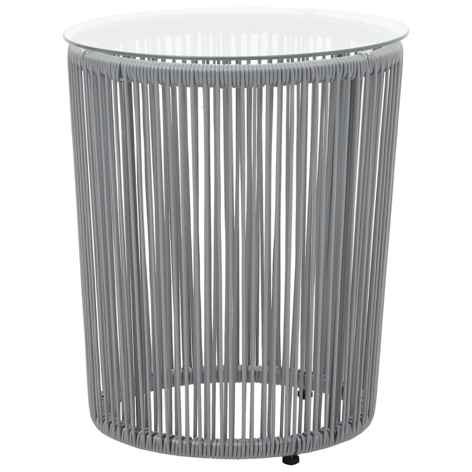 Set mobilier de bistro cu perne, 3 piese, gri, ratan PE - 1 | YEO