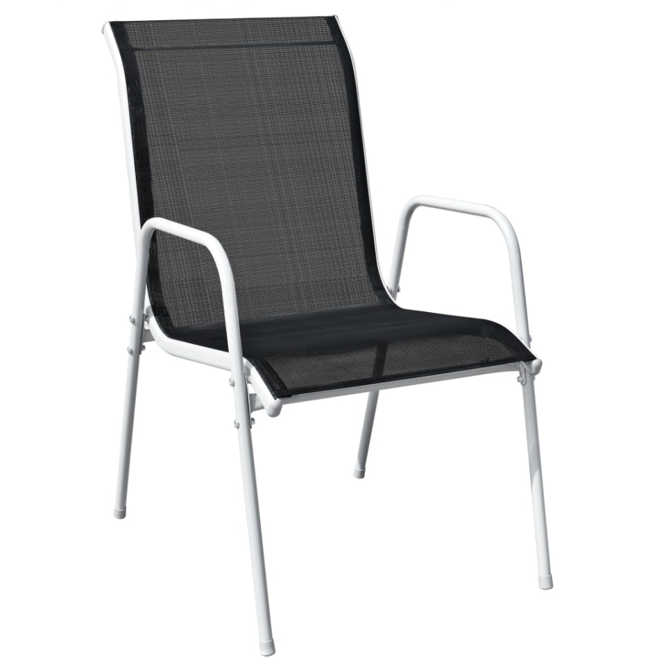 Set mobilier de exterior, 9 piese, negru, oțel - 3 | YEO