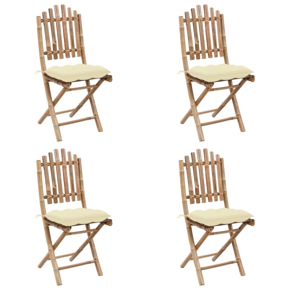 Set mobilier de exterior pliabil, cu perne, 5 piese, bambus - 2 | YEO