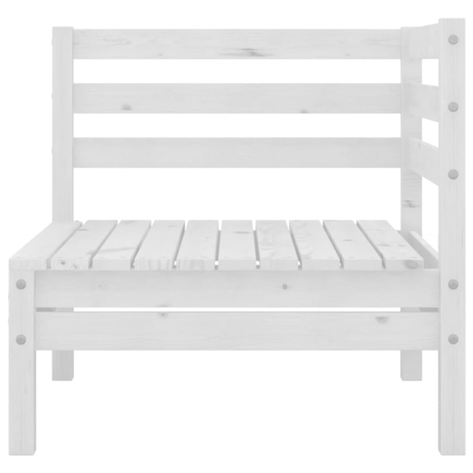Set mobilier de grădină, 3 piese, alb, lemn masiv de pin - 2 | YEO