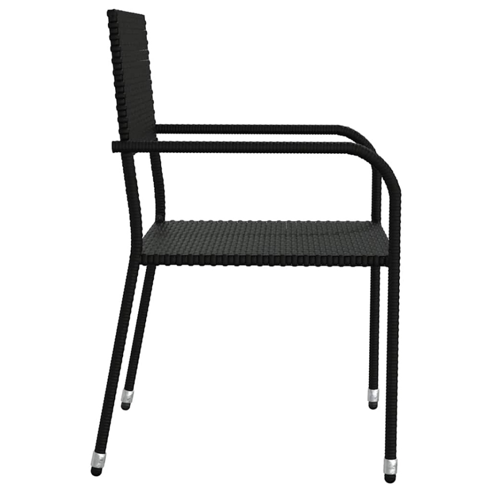 Set mobilier de grădină, 5 piese, negru, poliratan - 4 | YEO
