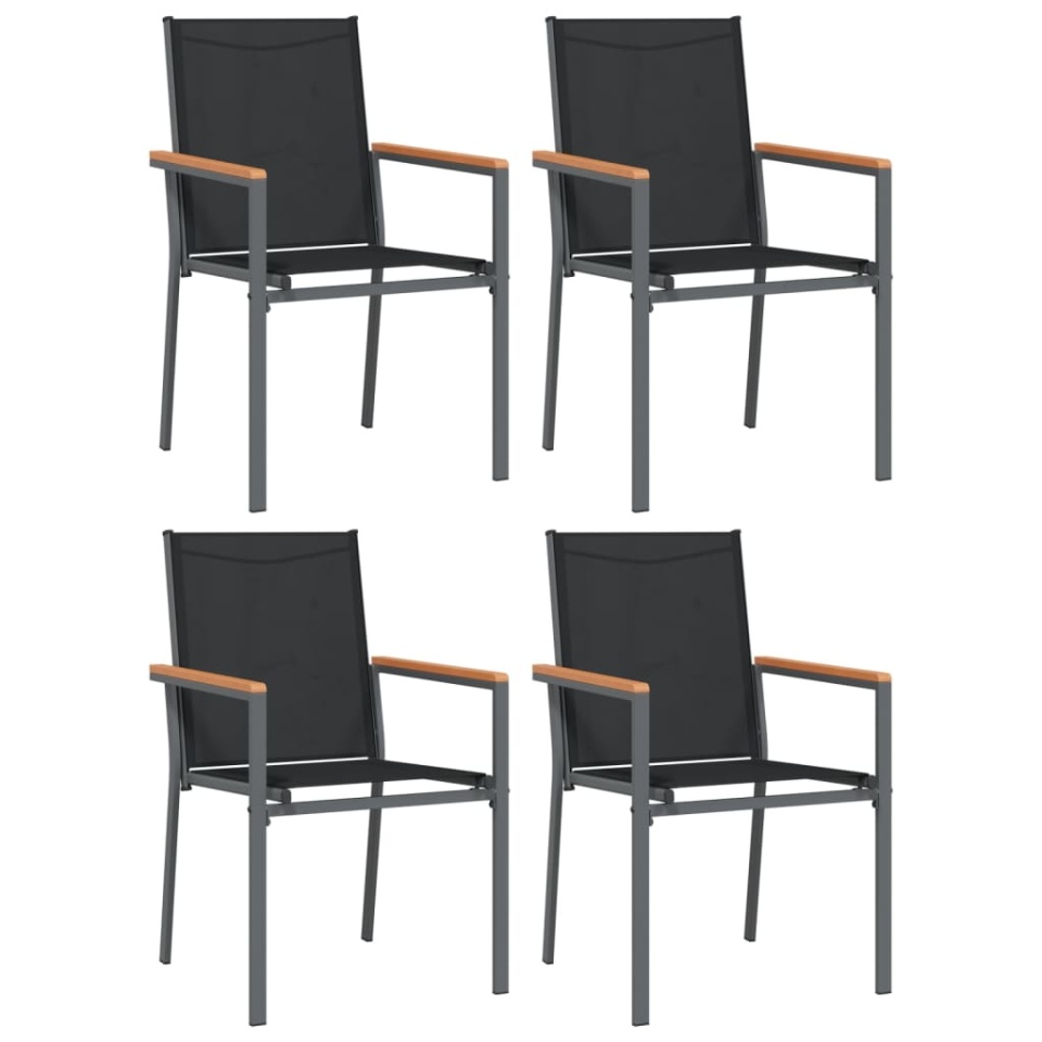 Set mobilier de grădină, 5 piese, negru, textilenă și oțel - 3 | YEO