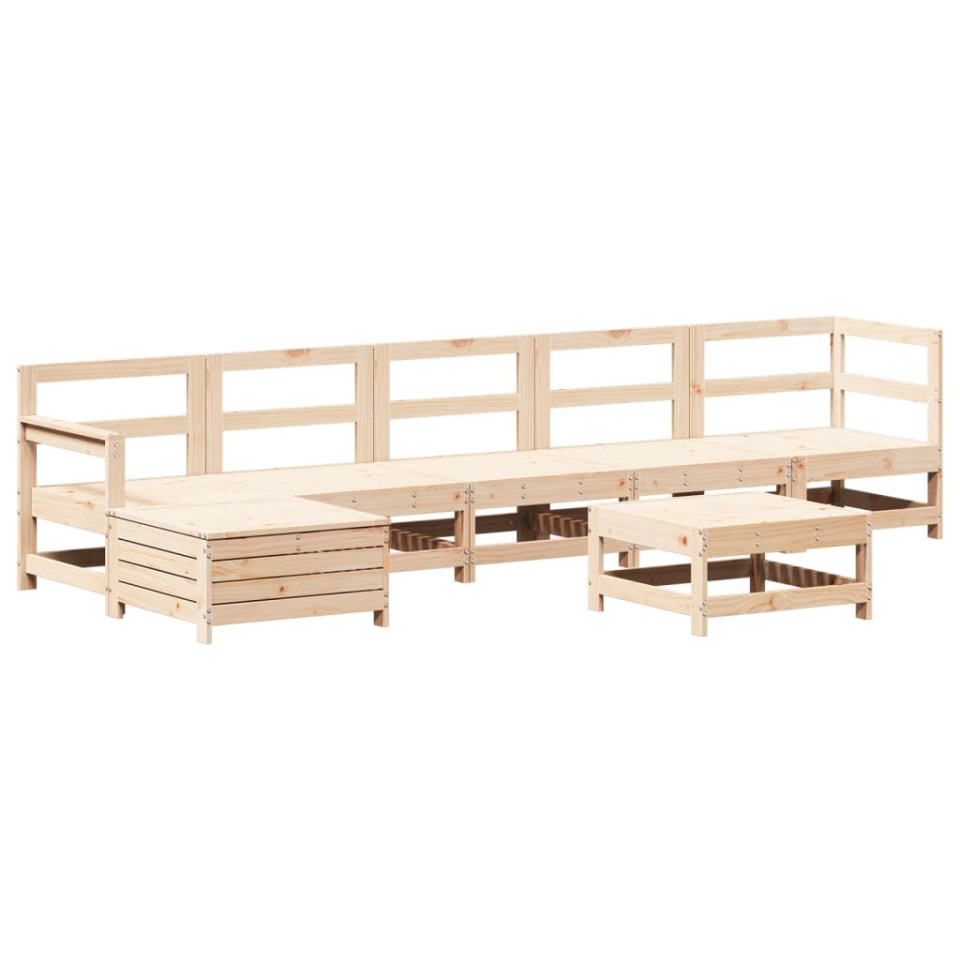 Set mobilier de grădină, 7 piese, lemn masiv de pin - 1 | YEO