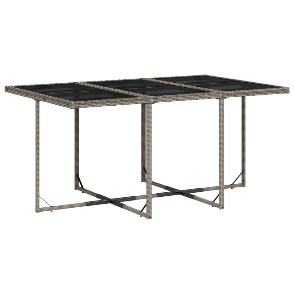 Set mobilier de grădină cu perne, 11 piese, gri, poliratan - 3 | YEO