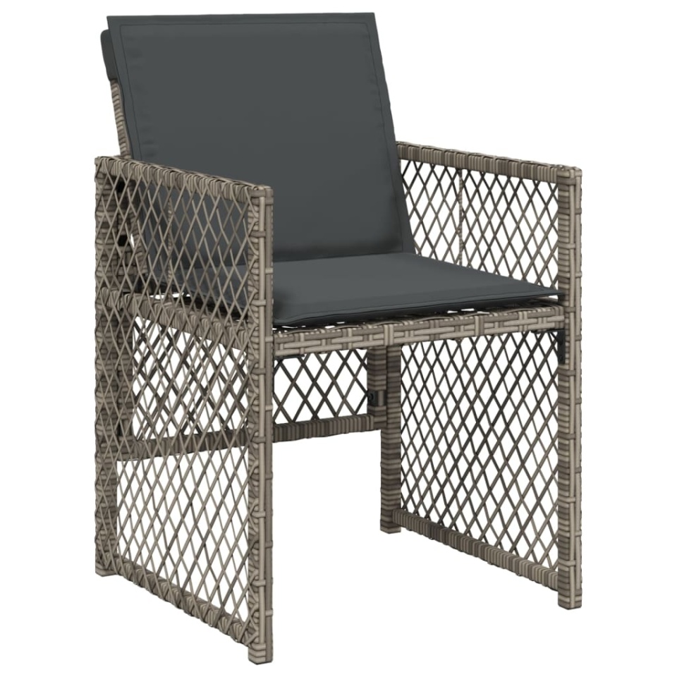 Set mobilier de grădină cu perne, 13 piese, gri, poliratan - 3 | YEO