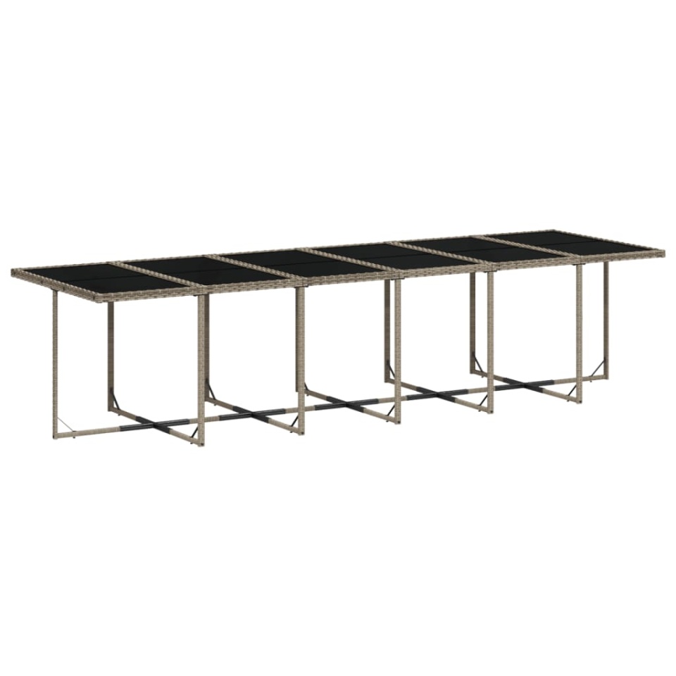 Set mobilier de grădină cu perne, 17 piese, gri, poliratan - 3 | YEO